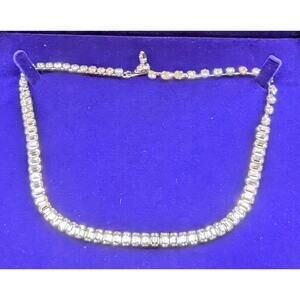 Vintage Weiss Signed Brilliant Cut Clear Baguette Rhinestone 16.5" Necklace